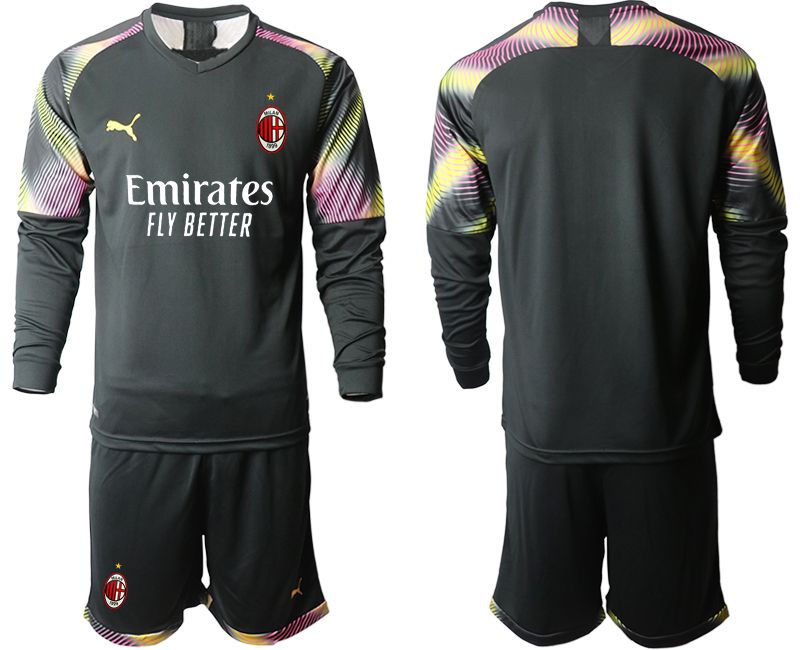 Men 2020-2021 club AC Milan black goalkeeper Long sleeve Soccer Jerseys